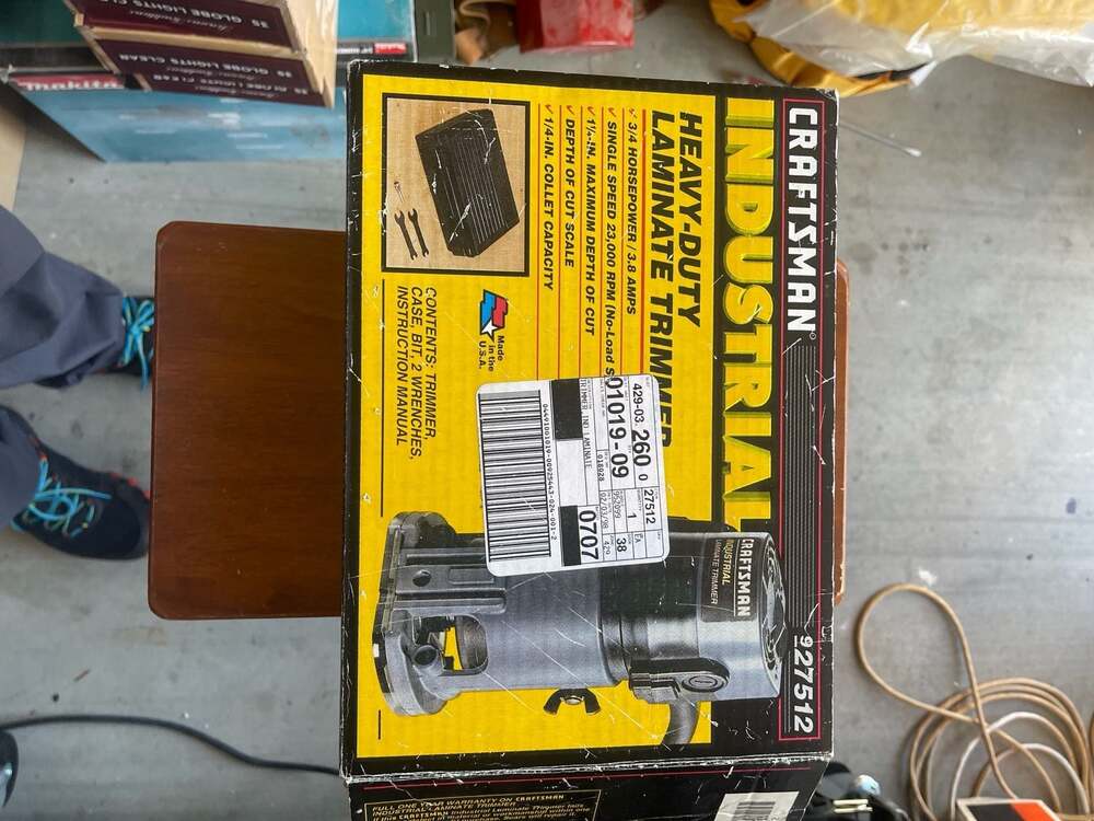 Craftsman Industrial Heavy-Duty 3/4 HP Laminate Trimmer with Case and Bits‎